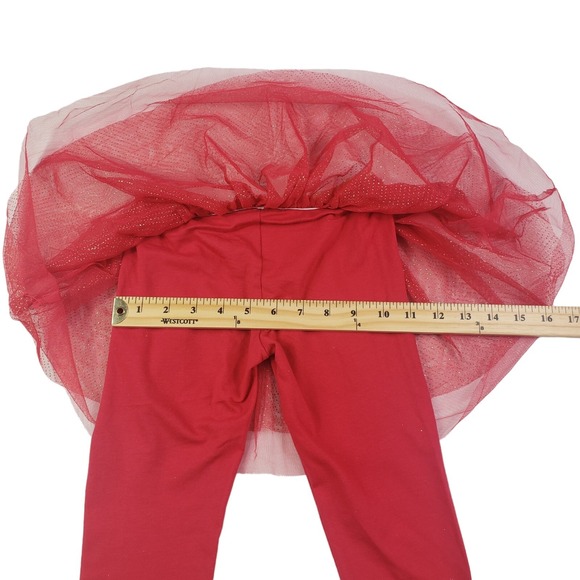 Girl's Sequin Graphic T-Shirt‎ & legging Two Piece Set Size 5  Red white New - Picture 5 of 16